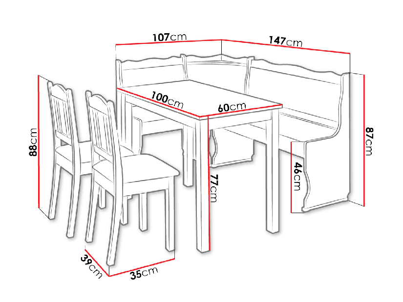 Konyha + asztal székekkel III (éger) (Forever 65)