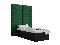 Egyszemélyes ágy 90 cm Brittany 1 (fekete matt + zöld)