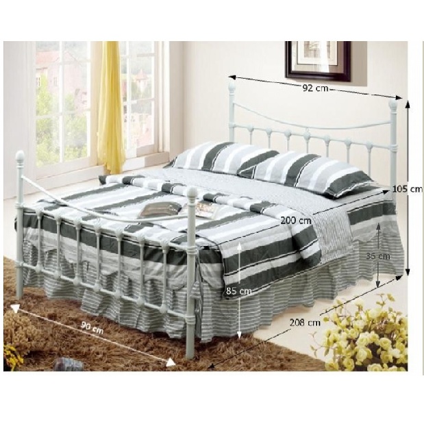 Egyszemélyes ágy 90 Cm Nieves (Ágyráccsal) 