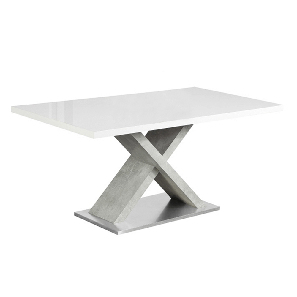 Étkezőasztal Farnali (fényes fehér + beton)