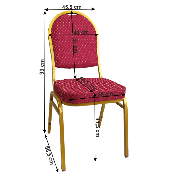 Irodai szék szett (6 db.) Jarvis (piros) *bazár