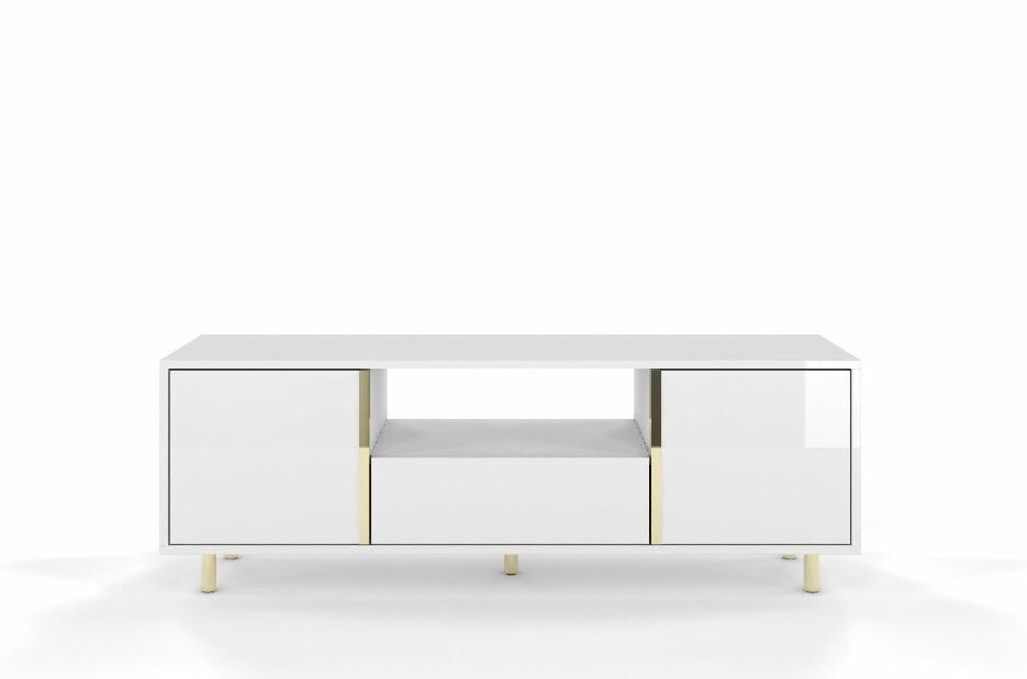 TV asztal / szekrény Carra (magasfényű fehér)