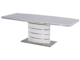 Széthúzható étkezőasztal  120-180 cm Florinda (magasfényű fehér + fehér) (4 és 8 fő részére)