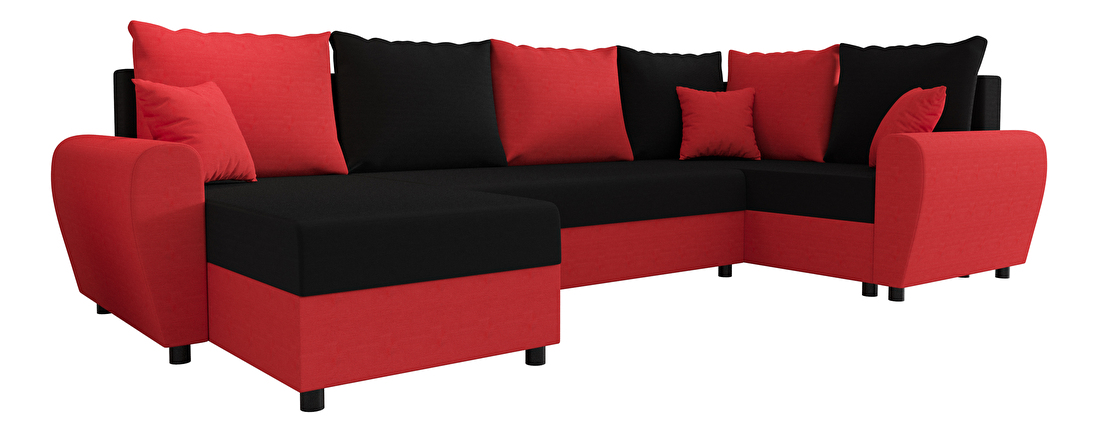 Sarok ülőgarnitúra Fleur Long (piros + fekete) (J)