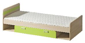 Egyszemélyes ágy 80 cm Lavendon L13 (ágyráccsal) (zöld)