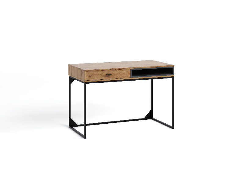 PC asztal Oliver PC (artisan tölgy + matt fekete)