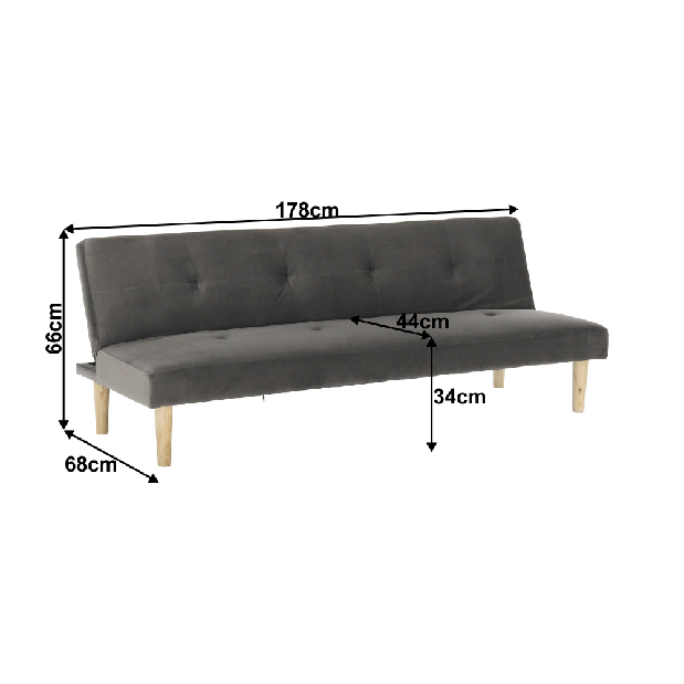 Szétnyitható kanapé Adil (szürke) *bazár