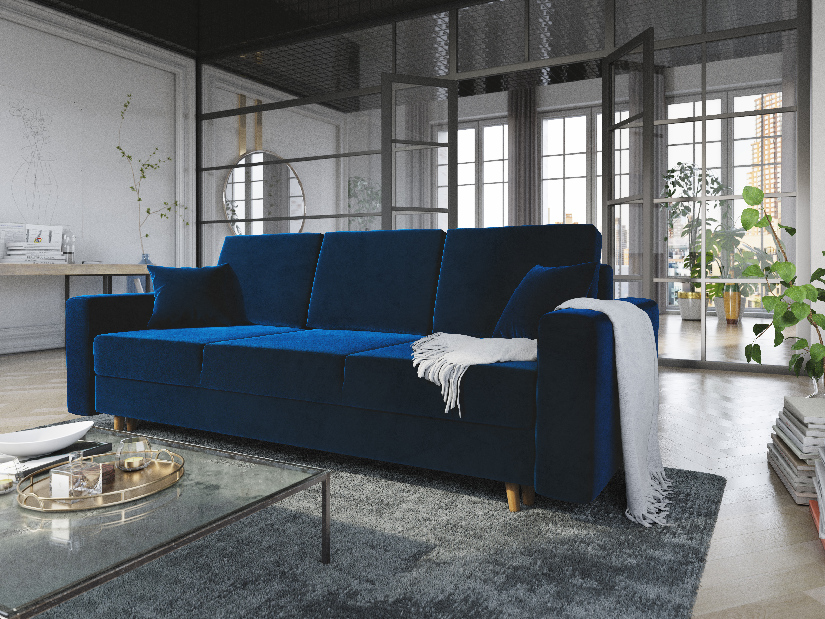 Szétnyitható kanapé Kineton (kék)
