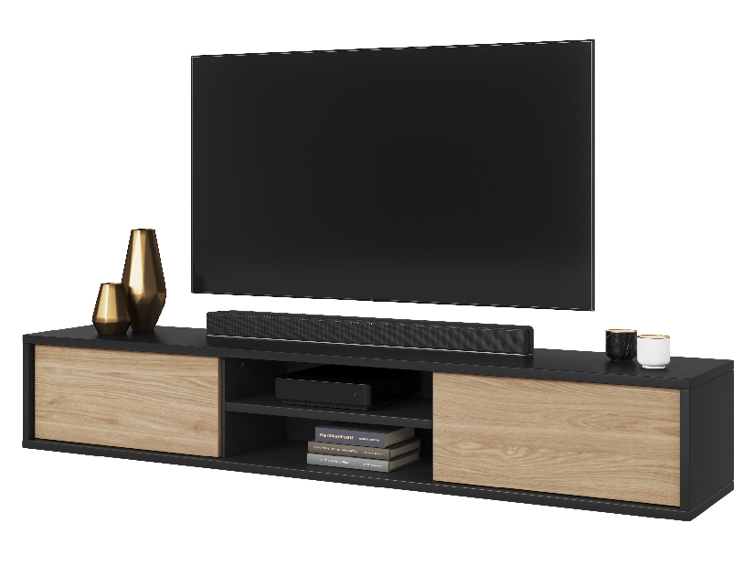 TV asztal Fiora 40 (antracit + olajozott tölgy)