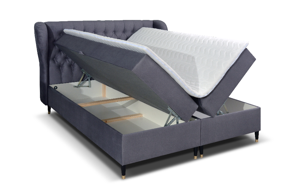 Egyszemélyes ágy Boxspring 120 cm Ortun (szürke)