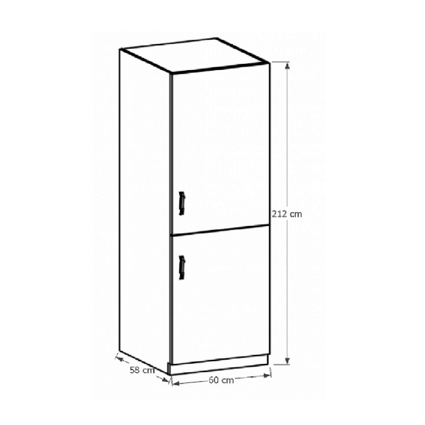 Konyhaszekrény beépített hűtőre D60ZL Sillina (milano dió)