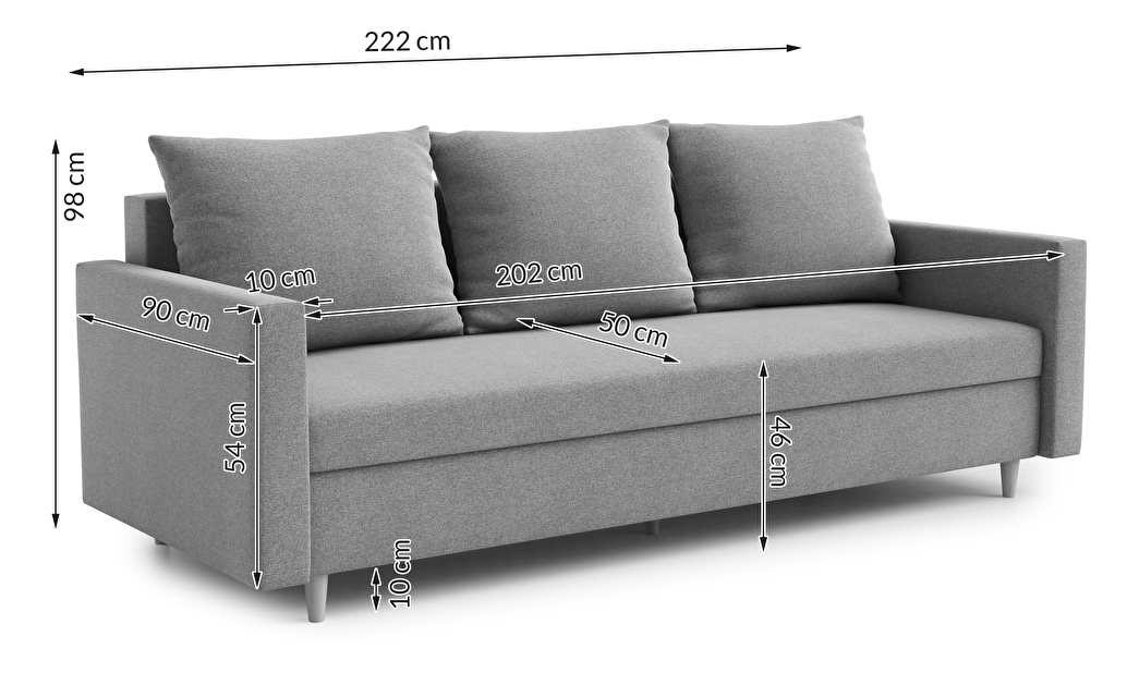 Háromszemélyes kanapé Allie (sötétkék)