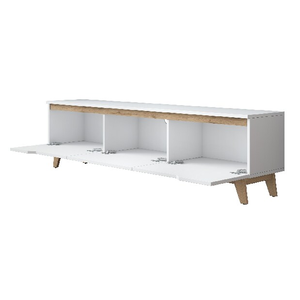 TV asztal/szekrény Damien (fehér + világos dió)