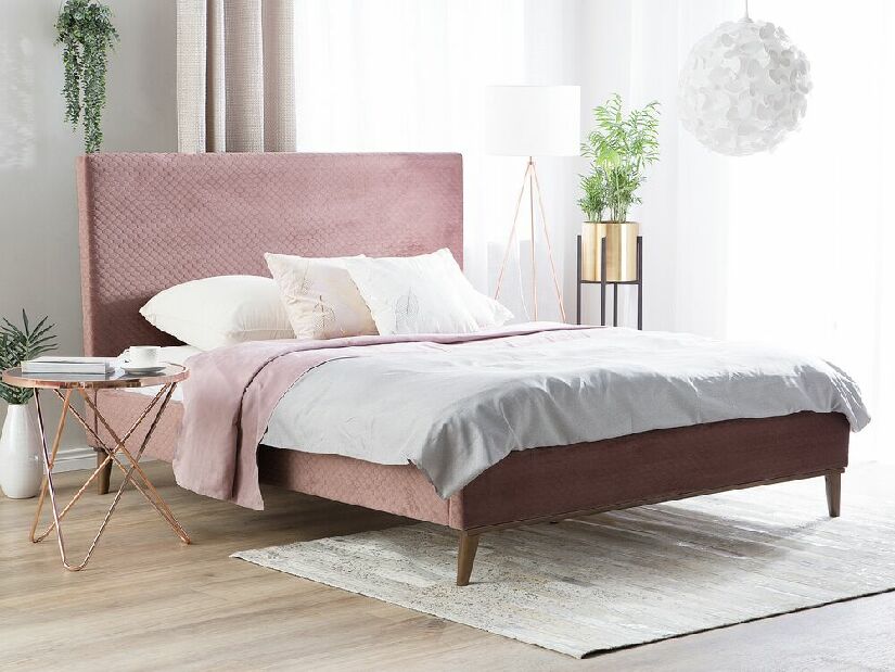 Franciaágy 180 cm BARON (ágyráccsal) (rózsaszín)