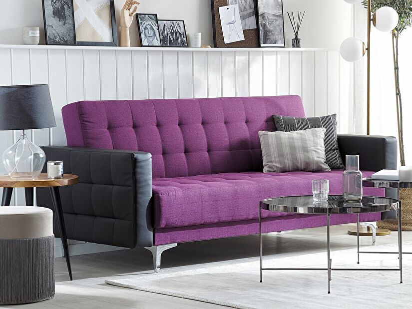 Háromszemélyes kanapé ABERLADY (textil) (lila)