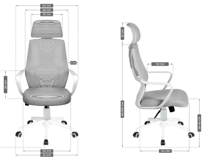 Irodai szék Matryx 2.8 (fehér + szürke)