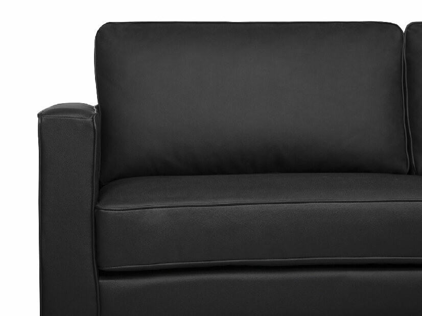 Háromszemélyes bőr kanapé Skive (fekete)