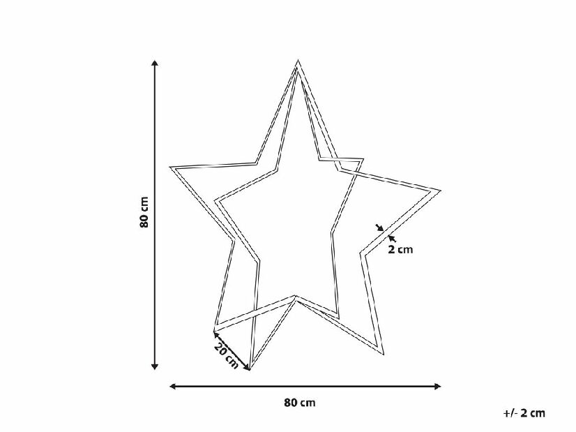 Kültéri csillag alakú dekoráció Kerza (fekete)