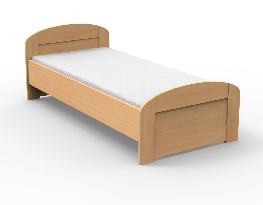 Egyszemélyes ágy 100 cm Petronila domború támla a lábaknál (masszív)