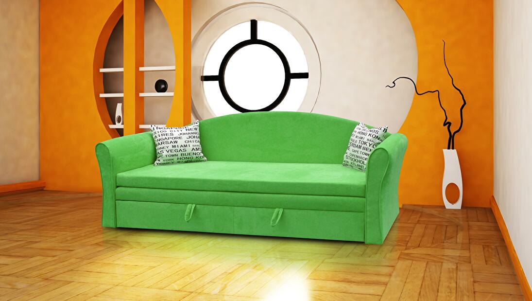 Háromszemélyes kanapé Bailey (zöld + London párnák)
