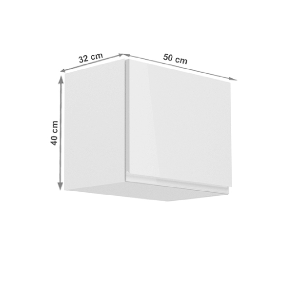 Felső konyhaszekrény G50K Aurellia (fehér + fényes fehér)