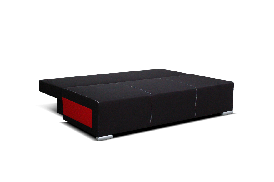 Háromszemélyes kanapé Divos (fekete + piros)
