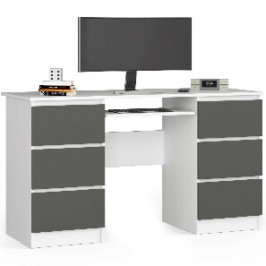 PC asztal Behati (fehér + szürke grafit)