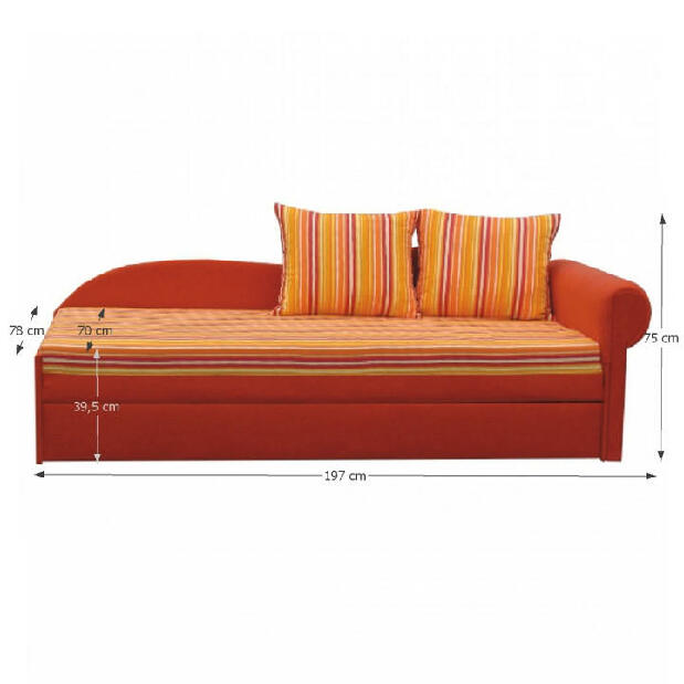 Háromszemélyes kanapé Alloa BA14 narancssárga (J) *bazár