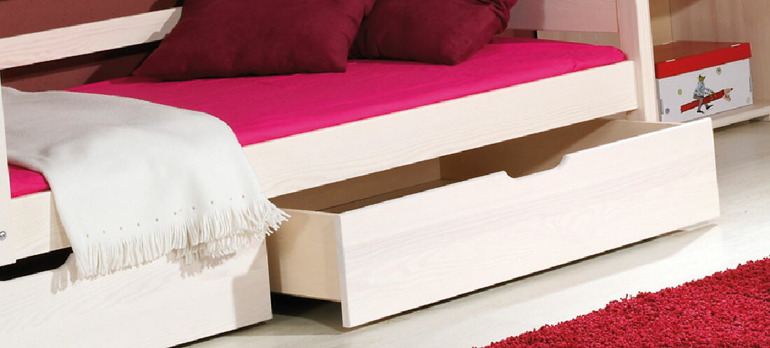 Emeletes ágy 80 cm Desir (ágyrácsokkal és tárhellyel)