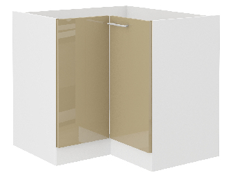 Sarok alsó konyhaszekrény Lavera 89 x 89 DN 1F BB (fehér + fényes cappucino)