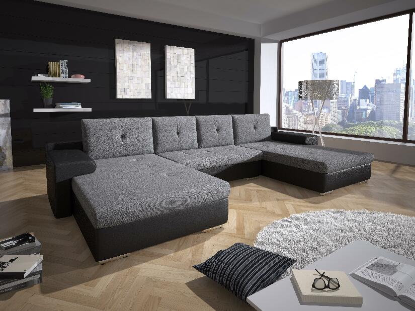 U-alakú sarok kanapé Marlen (szürke + fekete) (B)
