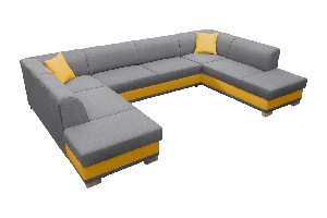 U alakú kanapé Darcia (szürke + sárga) (B)