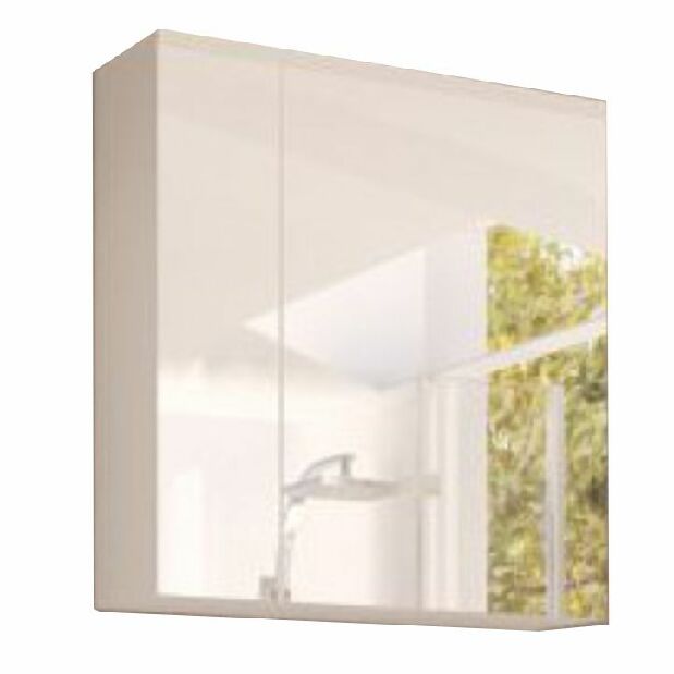 Fali fürdőszoba szekrény Menkib (fehér + extra magasfényű fehér) *kiárusítás