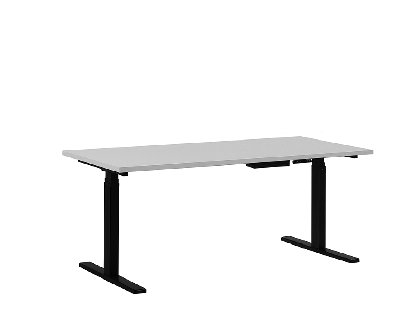 Íróasztal UPPER II (130 x 72 cm) (MDF) (fehér + fekete) (el. beállítható)