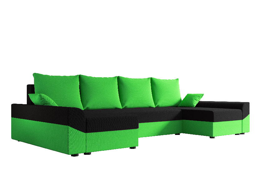 Sarok ülőgarnitúra U Dusk U (zöld + fekete)