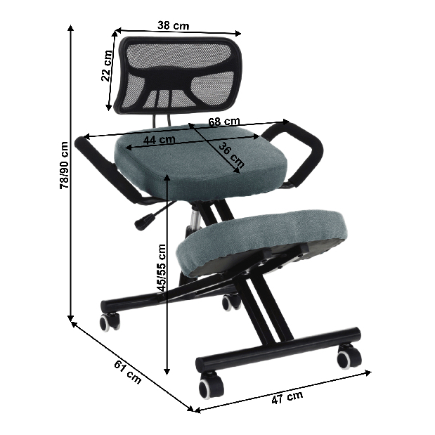 Ergonomikus irodai fotel Rusu (szürke + fekete) *bazár