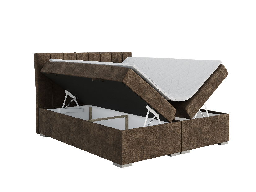 Egyszemélyes ágy Boxspring 120 cm Driny (karamell) (matraccal és tárolóhellyel)
