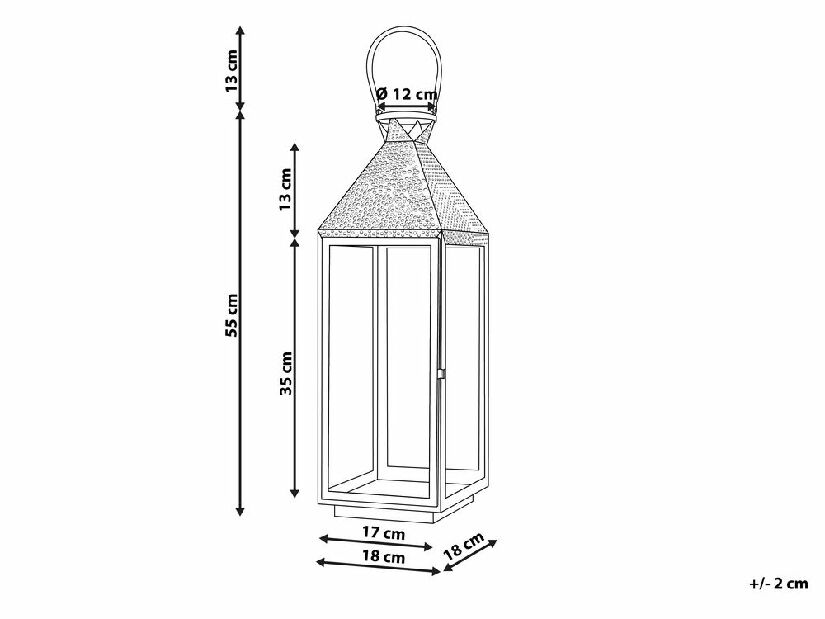 Lámpás BAGUIO 55 cm (rozsdamentes acél) (ezüst)