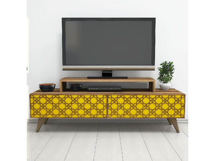 TV asztal/szekrény Clementine (dió + sárga)