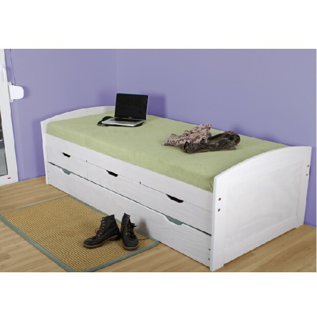 Szétnyitható ágy 90 cm Marinella (ágyráccsal) (fehér) *kiárusítás