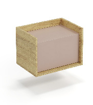 Szekrény Mozelle 1D2 (hikori fa + rózsaszín)