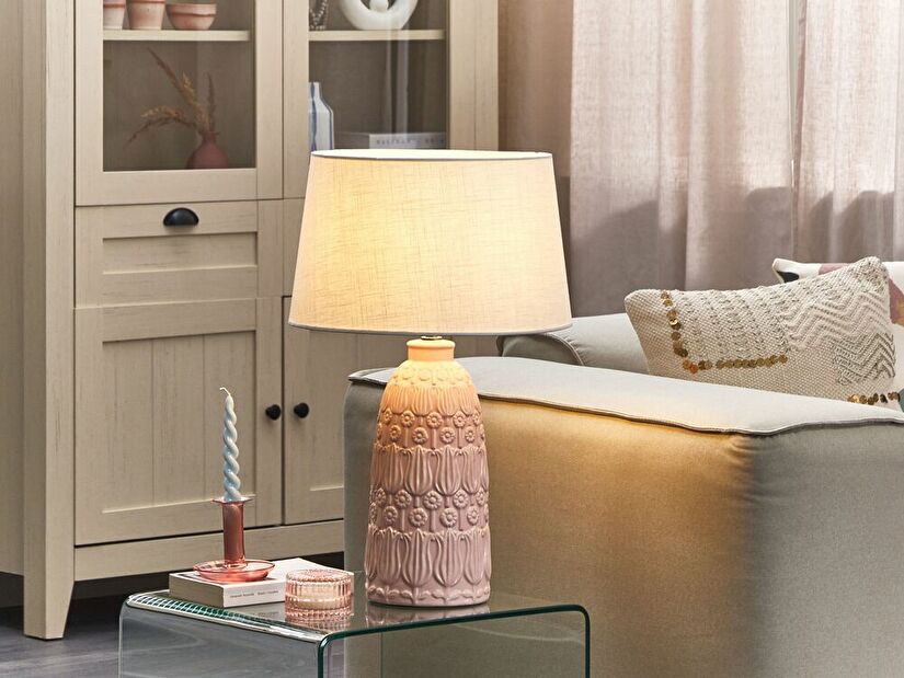 Asztali lámpa Zaniyah (rózsaszín) 