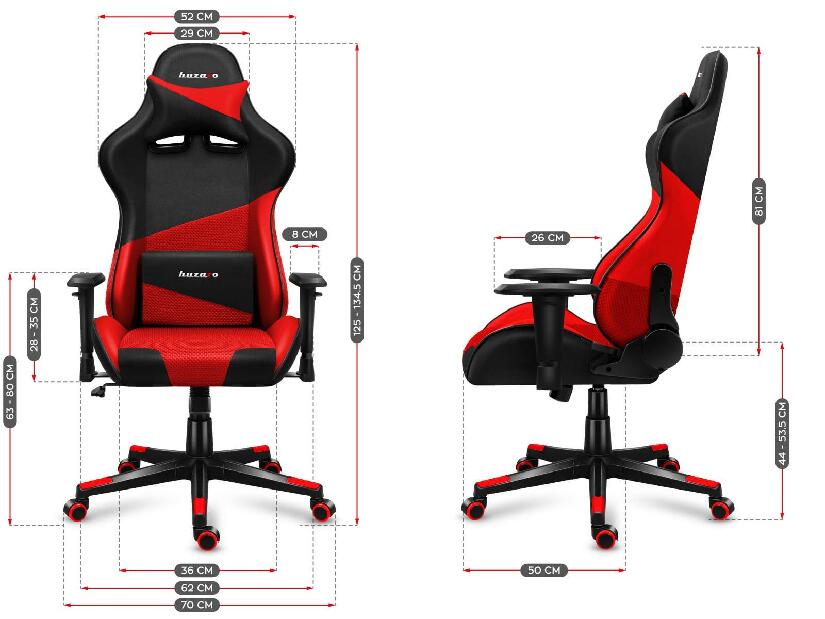 Játék szék Fusion 6.2 (fekete + piros)