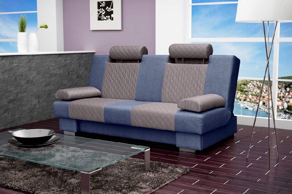 Háromszemélyes kanapé Amete (szürke + kék)
