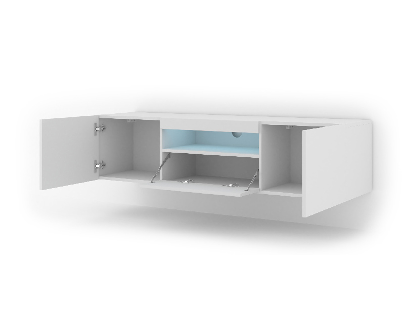 TV asztal/szekrény Aurora (matt fehér) (LED)