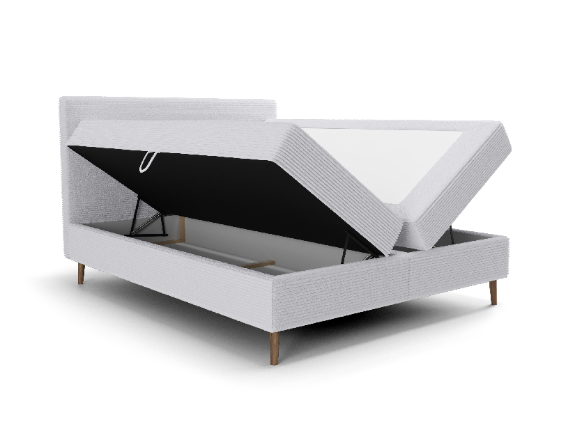 Egyszemélyes ágy 120 cm Napoli Bonell (szürke) (ágyráccsal, tárolóhellyel)
