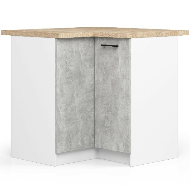 Sarok alsó konyhaszekrény Ozara S90 90 (fehér + beton)