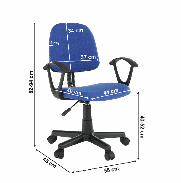 Irodai szék Tamson (fekete + kék) 