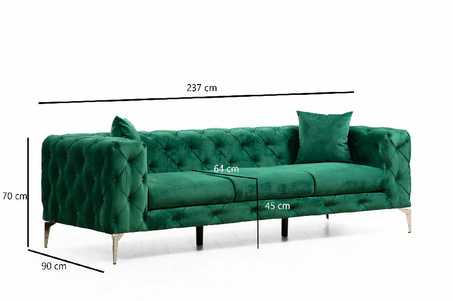 Háromszemélyes kanapé Collo (zöld)