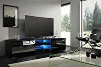 TV asztal/szekrény Mona 140 (fekete + fényes fekete)